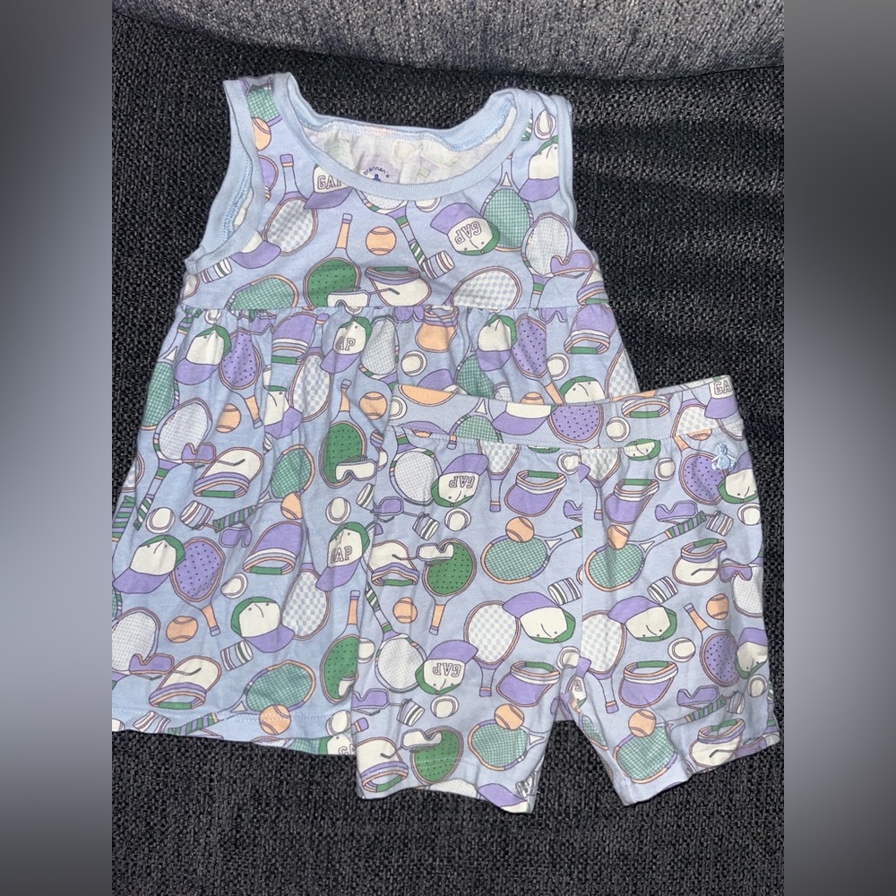 GAP Kids Lavender Tennis Racket & Ball Tank + Shorts Set
